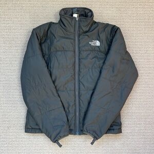 The North Face grey puffer jacket